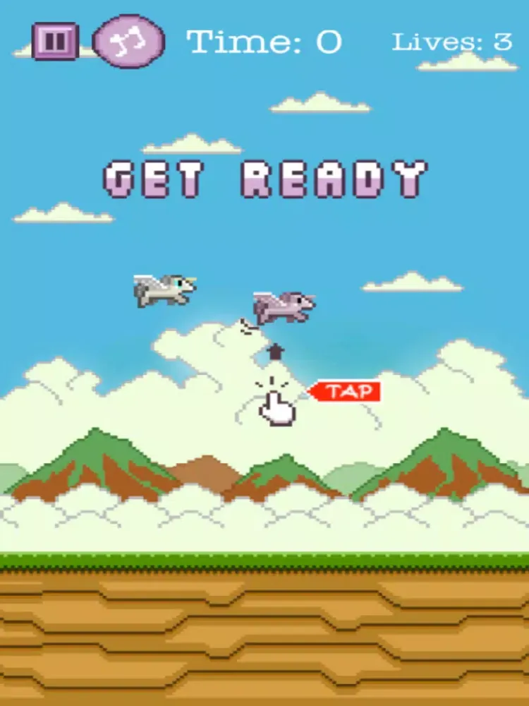 Ảnh chụp màn hình của Adventure of Flappy Unicorn Bird Flyer - Free 8-Bit Pixel Game iPad 