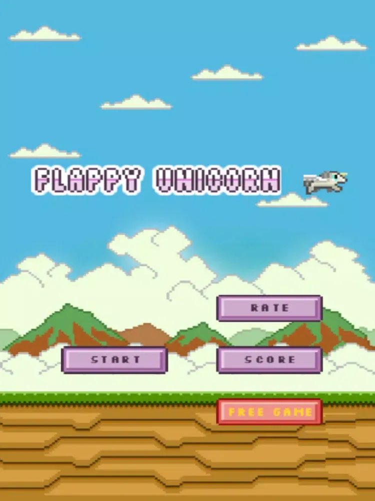 Ảnh chụp màn hình của Adventure of Flappy Unicorn Bird Flyer - Free 8-Bit Pixel Game iPad 
