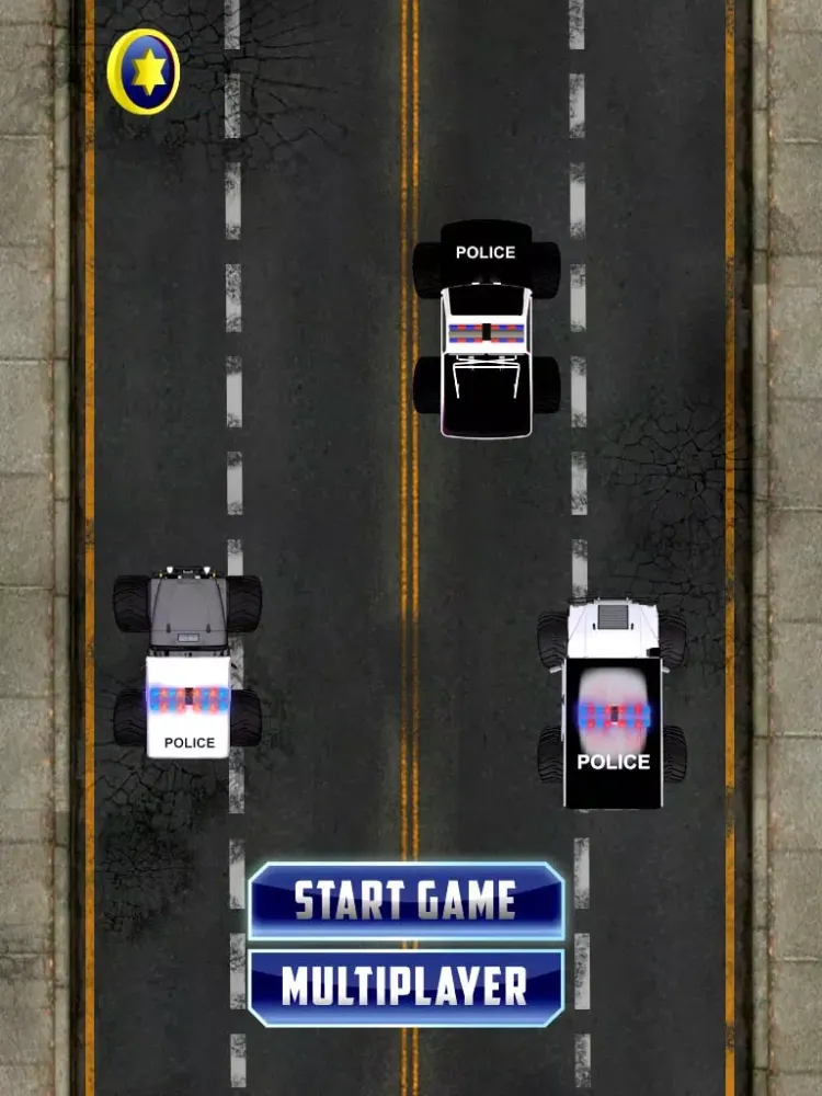 ภาพหน้าจอของ Police Chase Monster Truck Car Off-Road Drag Race Game Free (3D Real Test Driving Traffic Sim) iPad 
