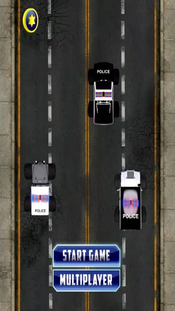 ภาพหน้าจอของ Police Chase Monster Truck Car Off-Road Drag Race Game Free (3D Real Test Driving Traffic Sim)
