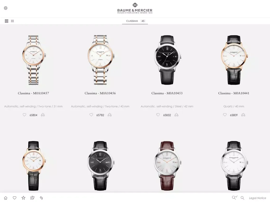 Captures d'écran de Baume & Mercier - eCatalogue iPad 