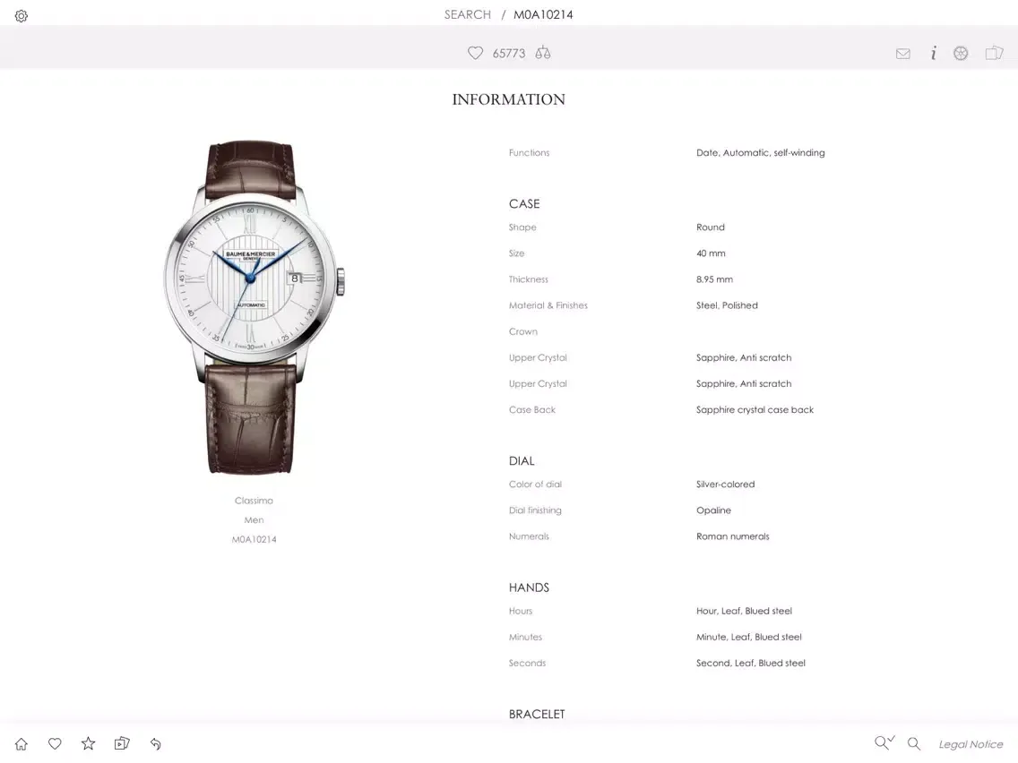 Captures d'écran de Baume & Mercier - eCatalogue iPad 