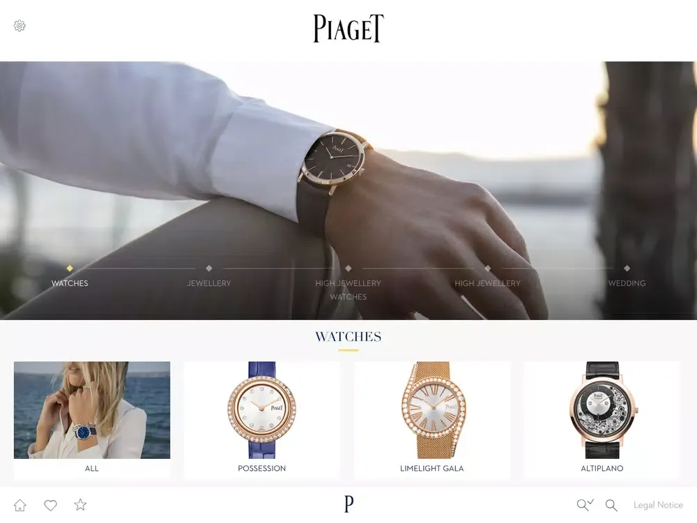 Capturas de pantalla de Piaget Product Catalog iPad 