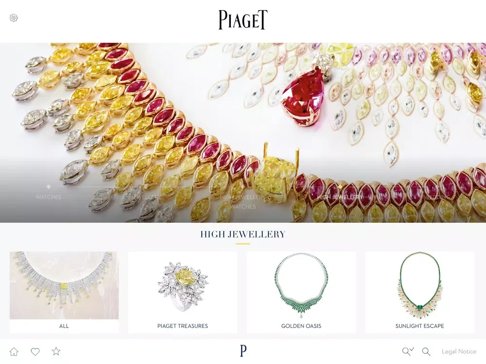 Capturas de pantalla de Piaget Product Catalog iPad 