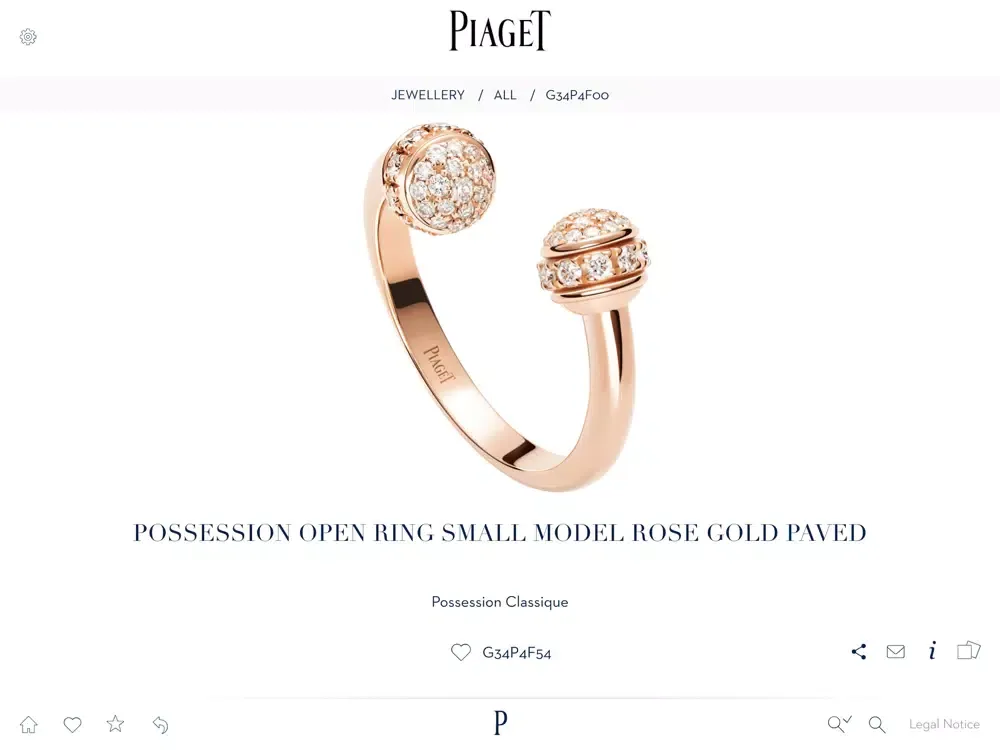 Capturas de pantalla de Piaget Product Catalog iPad 