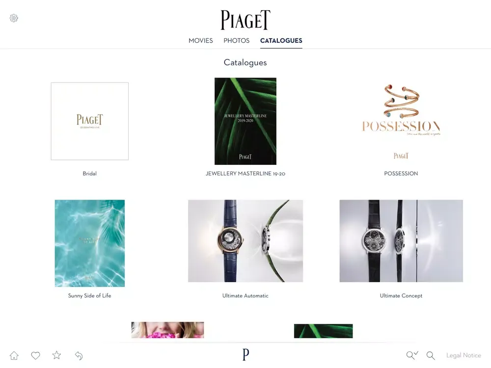 Capturas de pantalla de Piaget Product Catalog iPad 