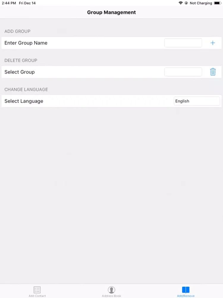 ภาพหน้าจอของ Group Up contact list iPad 