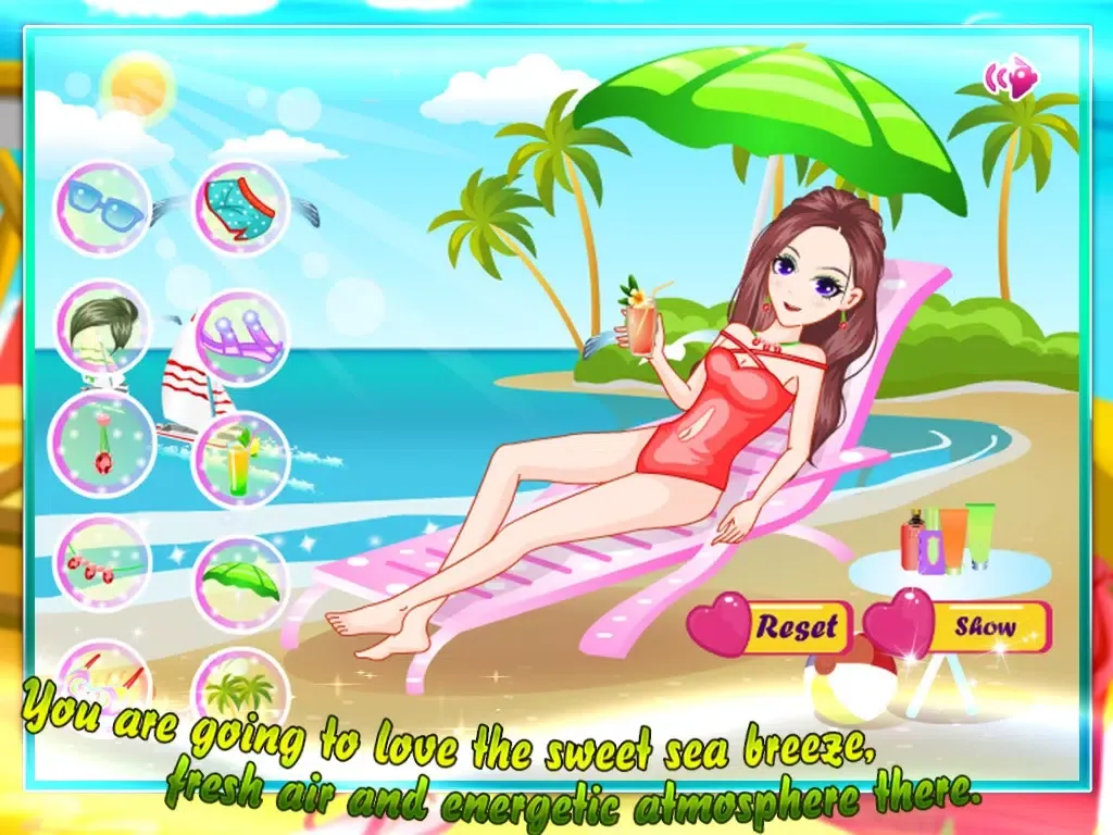 Tangkapan layar Beach beauty bikini dressup iPad 