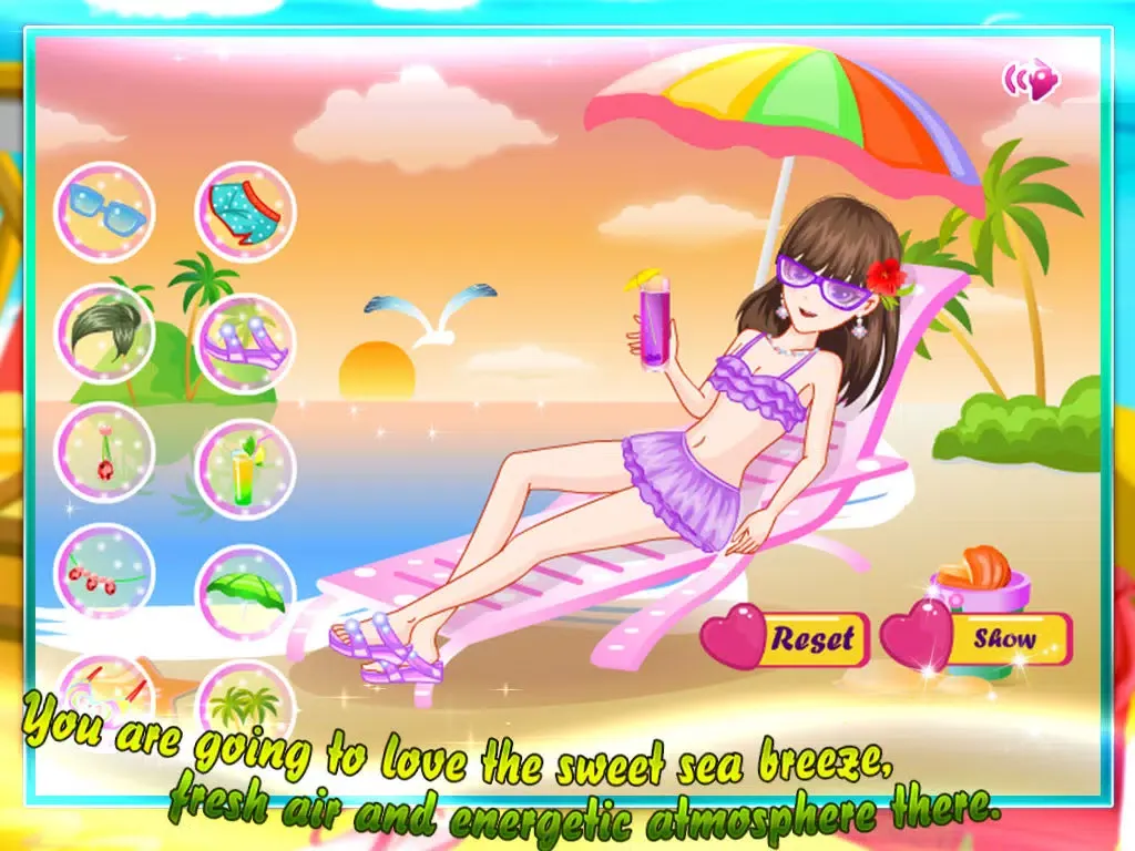 Tangkapan layar Beach beauty bikini dressup iPad 