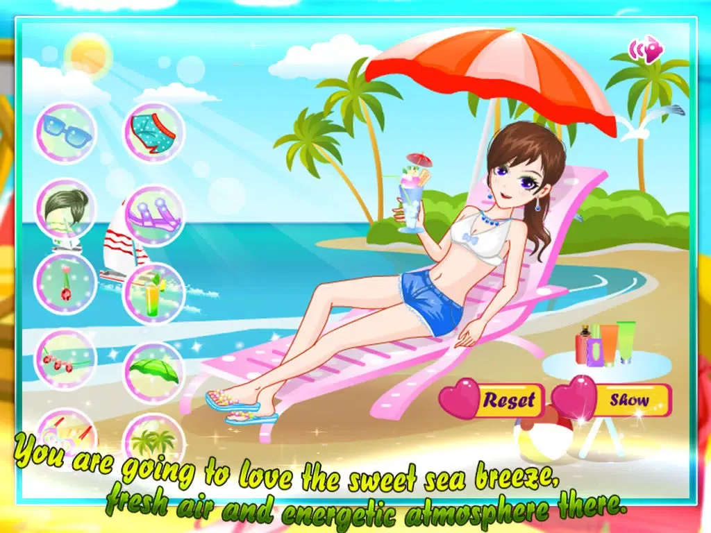 Tangkapan layar Beach beauty bikini dressup iPad 