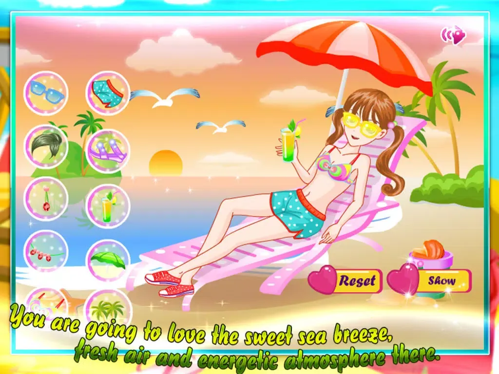 Tangkapan layar Beach beauty bikini dressup iPad 