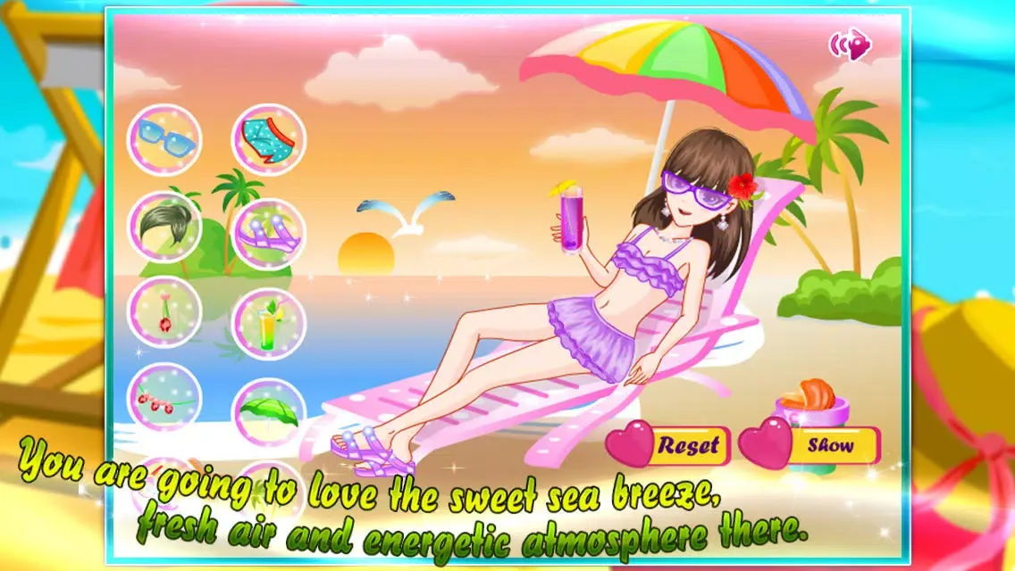 Tangkapan layar Beach beauty bikini dressup