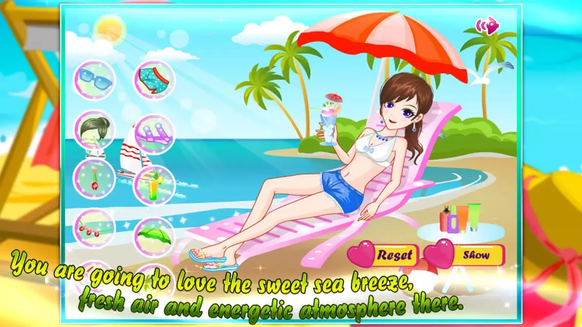 Tangkapan layar Beach beauty bikini dressup
