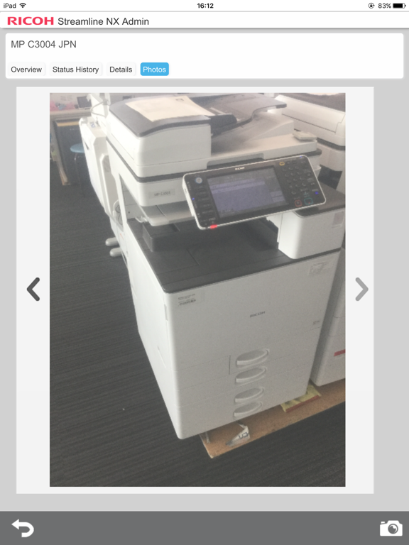 Capturas de tela do RICOH Streamline NX for Admin iPad 