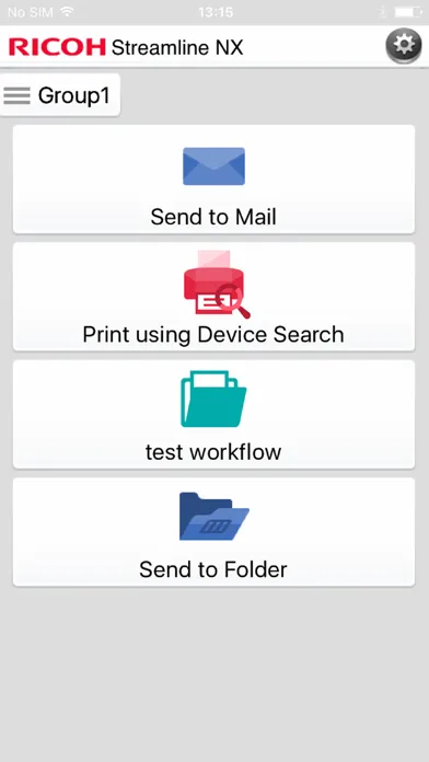 RICOH Streamline NX for User スクリーンショット