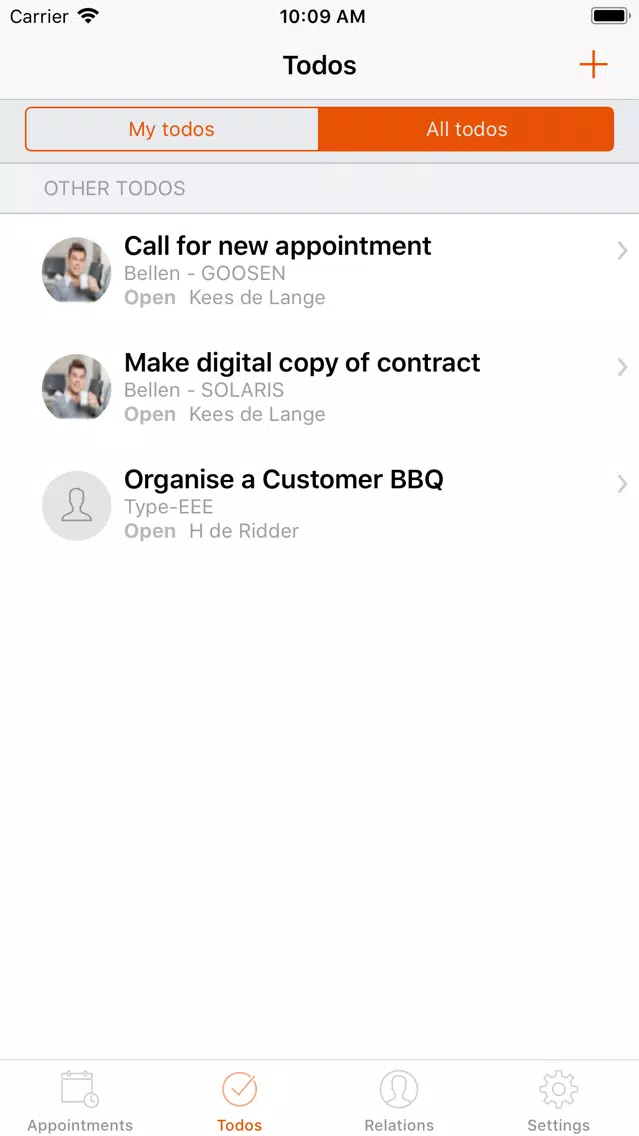 Tangkapan skrin Ridder iQ CRM