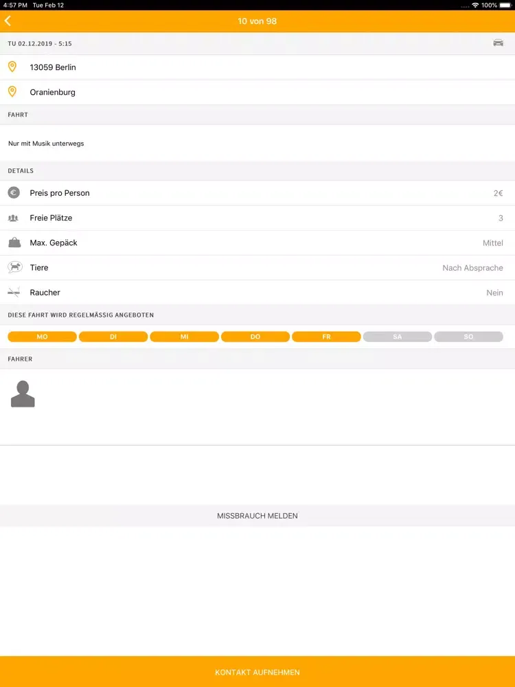 Continental Fahrgemeinschaften iPad  স্ক্রিনশট