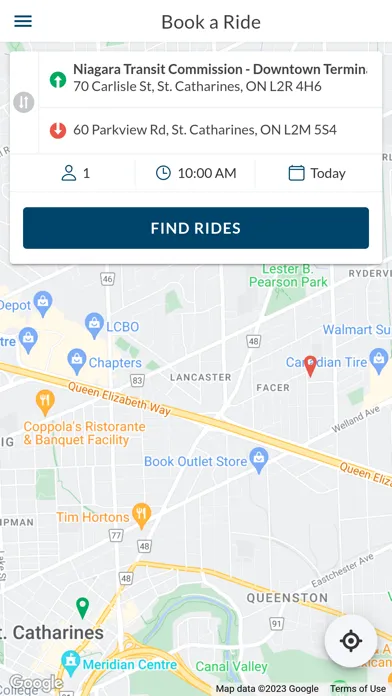 Capturas de tela do Niagara Region Transit Plus