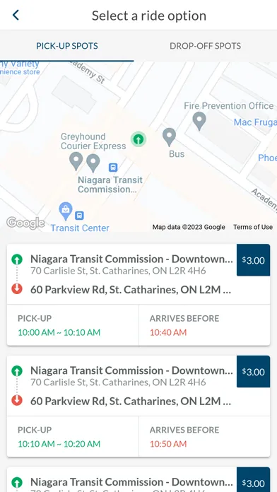 Capturas de tela do Niagara Region Transit Plus
