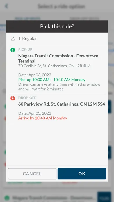 Capturas de tela do Niagara Region Transit Plus