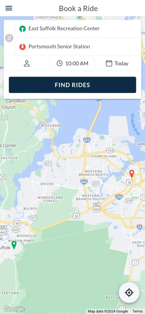 Senior Services I-RIDE Screenshots