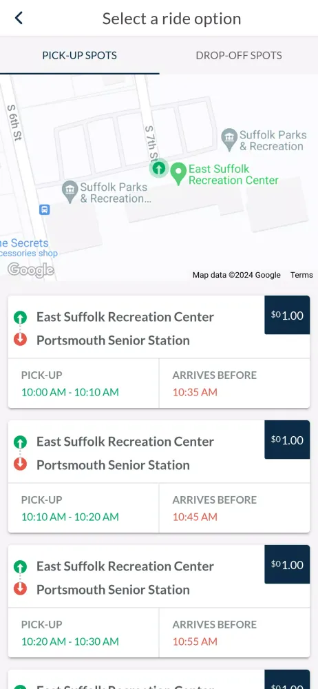 Senior Services I-RIDE Screenshots