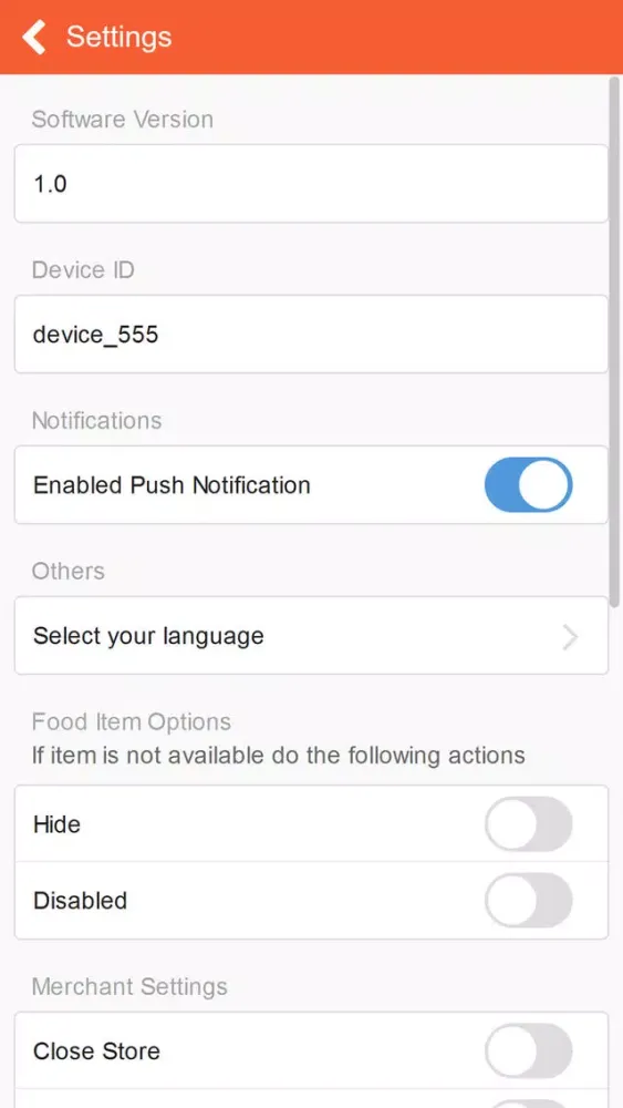 RideoEat Merchant Screenshots