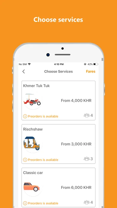 Ảnh chụp màn hình của RideOn Cambodia