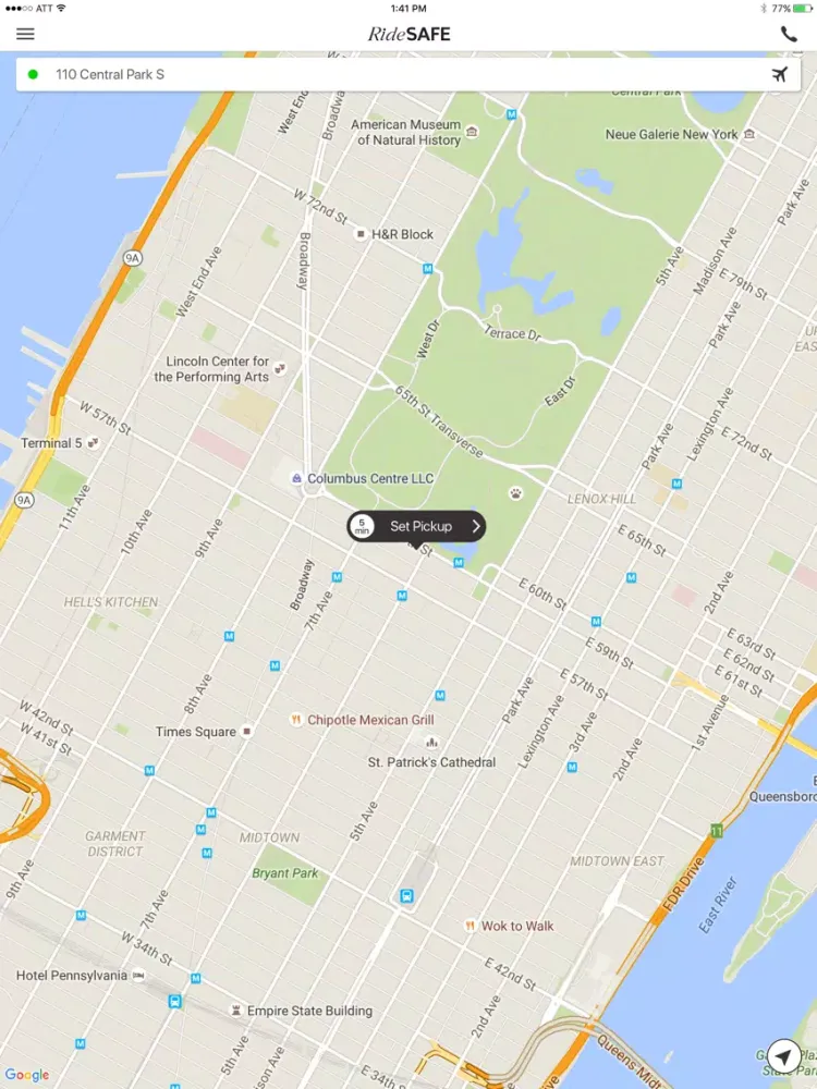 RideSafe Car Service iPad  Screenshots