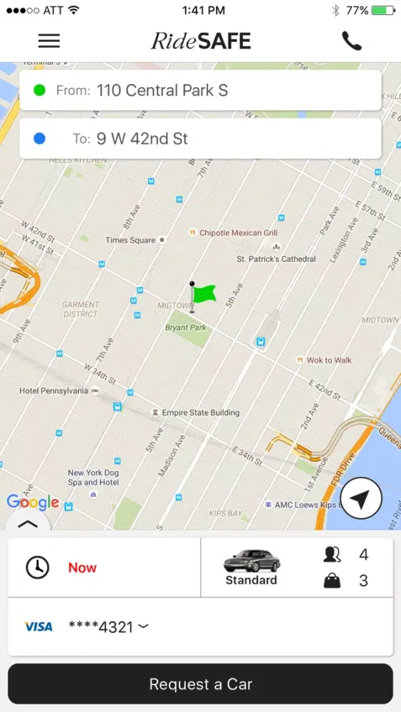 RideSafe Car Service Screenshots