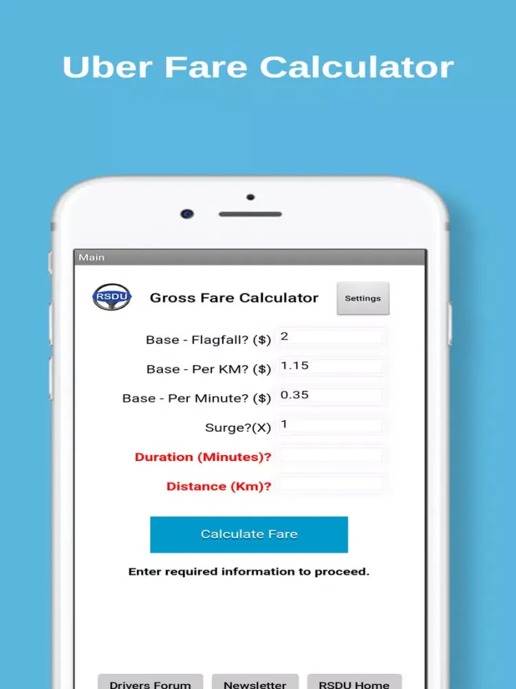 Uber Gross Fare Calculator iPad  Screenshots