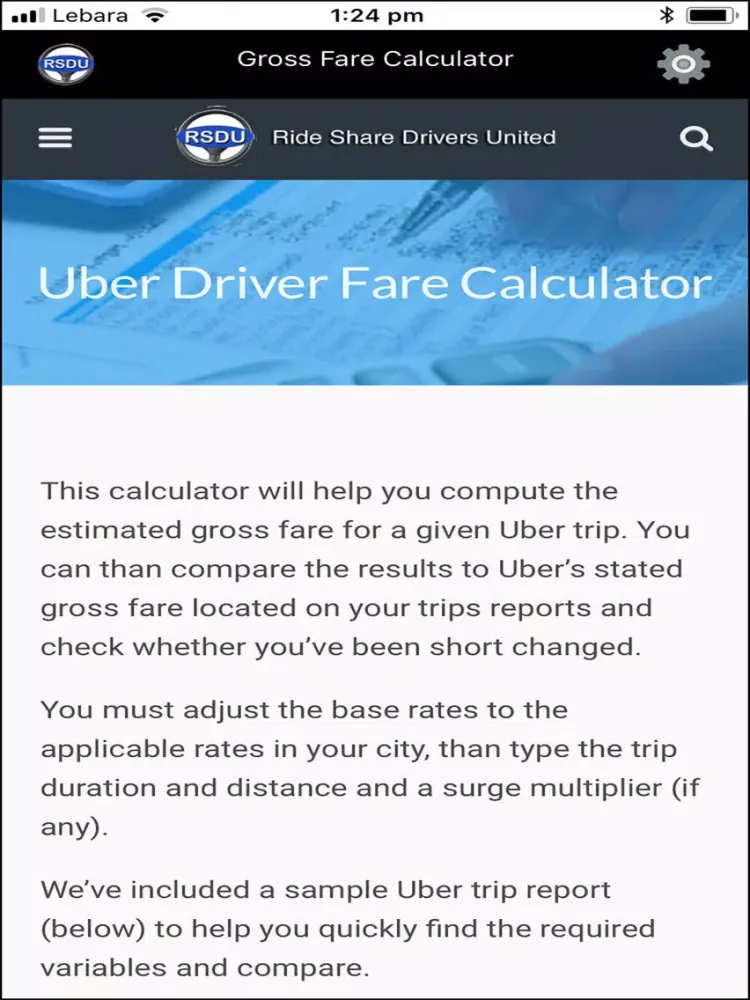 Uber Gross Fare Calculator iPad  Screenshots