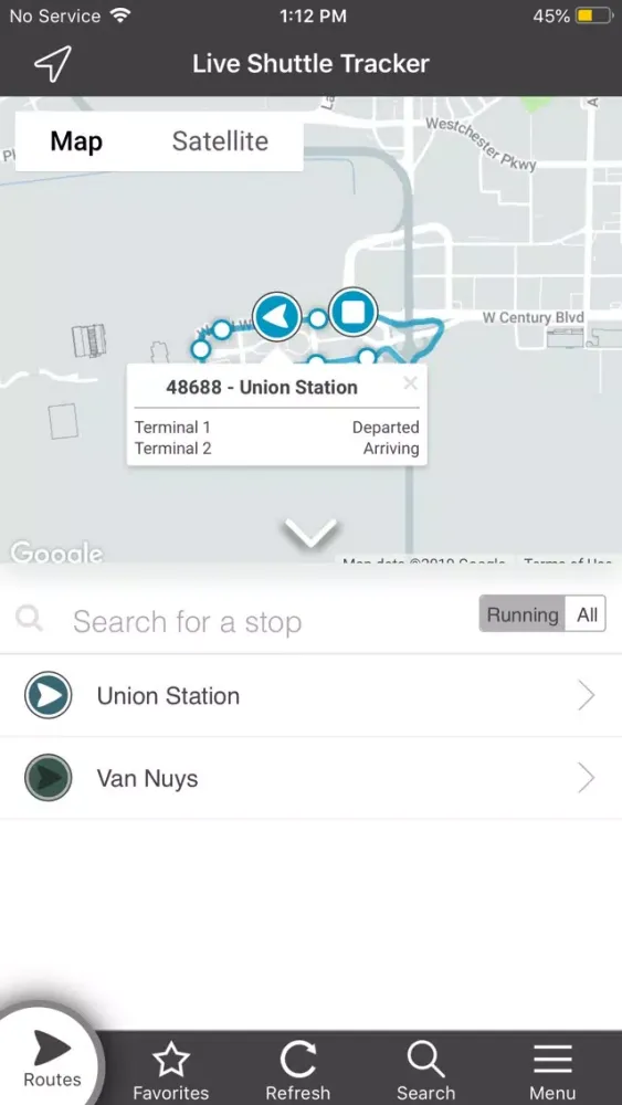 Screenshot di FlyAway Bus Tracker