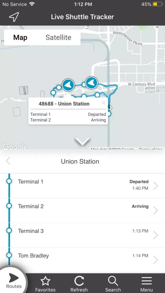 Screenshot di FlyAway Bus Tracker