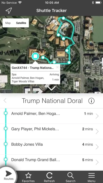 Capturas de tela do Trump Shuttle