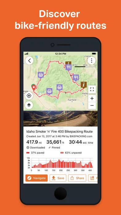 Ảnh chụp màn hình của Ride with GPS: Bike Navigation