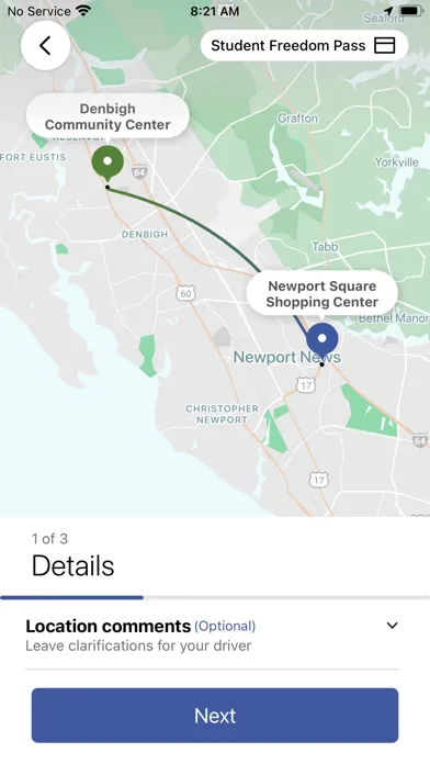 Hampton Roads Transit OnDemand سکرین شاٹس
