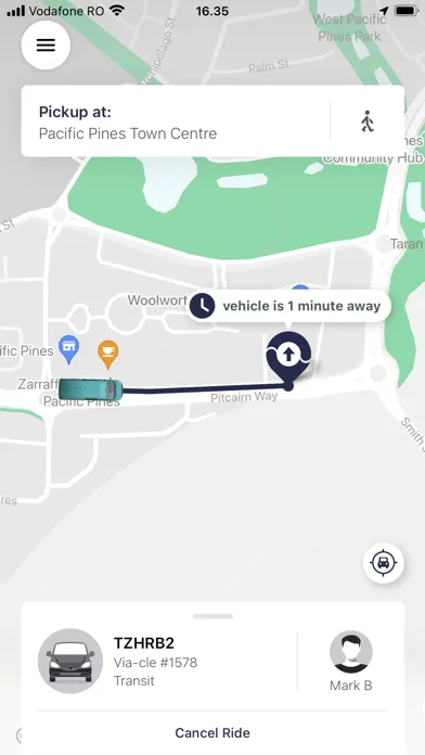Tangkapan skrin Translink On Demand