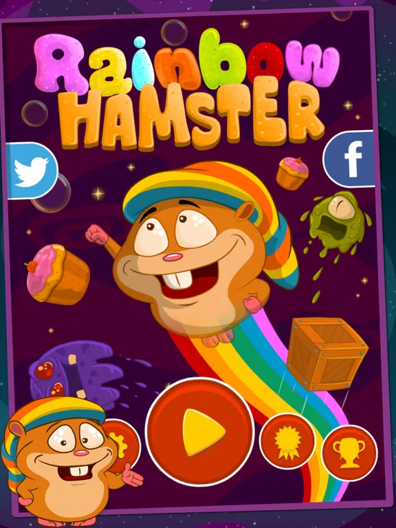 Capturas de tela do Rainbow Hamster iPad 