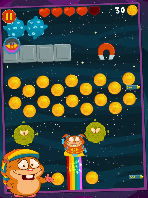 Capturas de tela do Rainbow Hamster iPad 