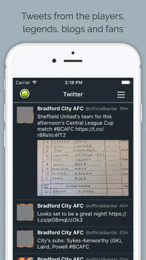 Ảnh chụp màn hình của Sport RightNow - Bradford City Edition