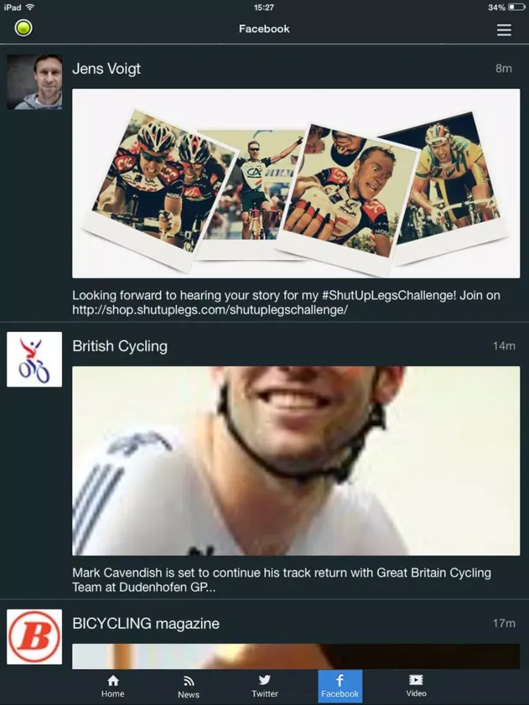 Zrzuty ekranu Cycling RightNow iPad 