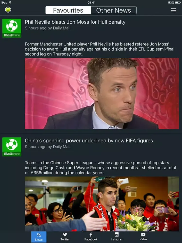 England Football SportRightNow iPad  سکرین شاٹس