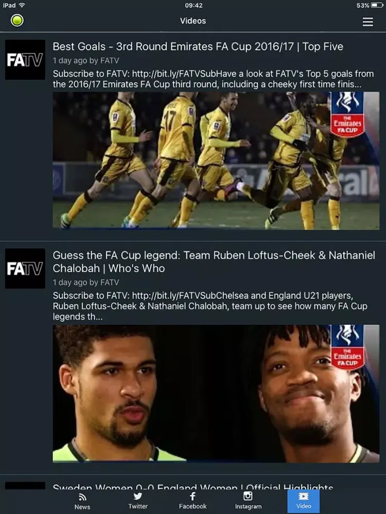 England Football SportRightNow iPad  سکرین شاٹس