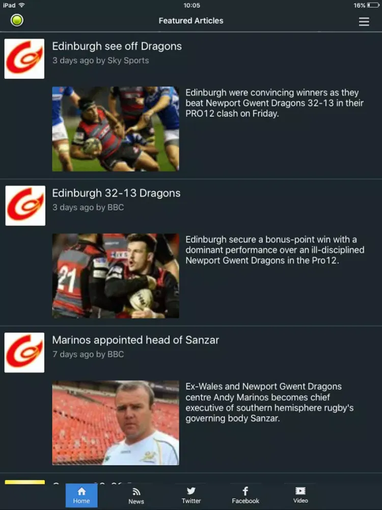 Dragons Rugby by Sport RightNow iPad  Screenshots