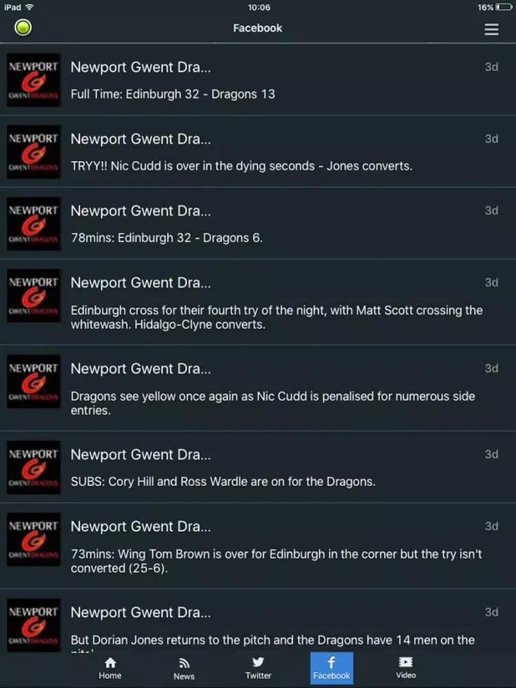 Dragons Rugby by Sport RightNow iPad  Screenshots