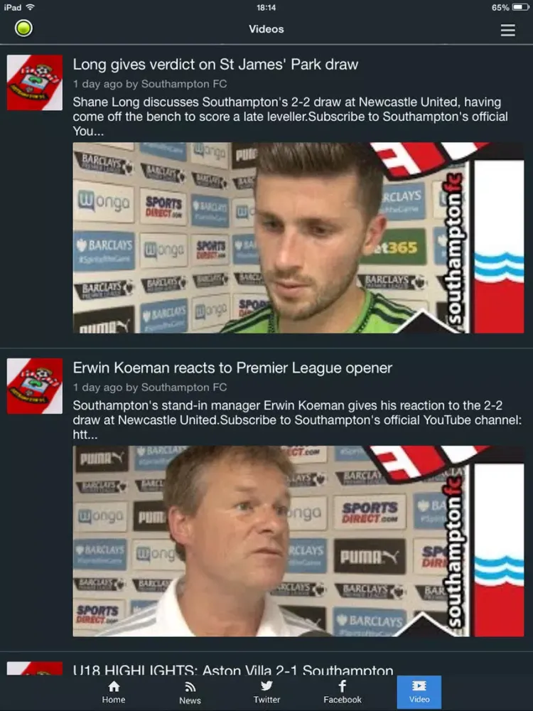 Скриншоты Sport RightNow - Southampton Edition iPad 