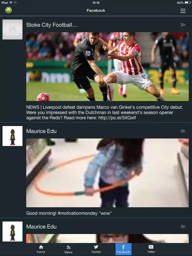 ภาพหน้าจอของ Sport RightNow - Stoke Edition iPad 
