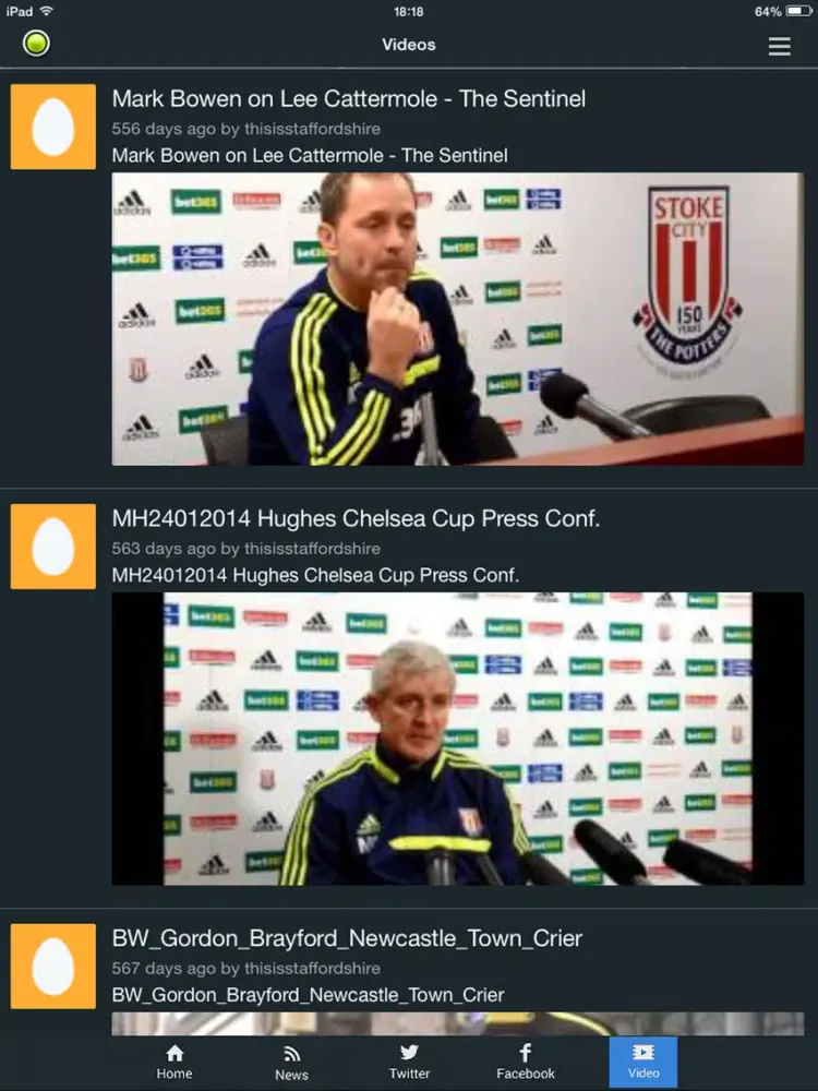 ภาพหน้าจอของ Sport RightNow - Stoke Edition iPad 