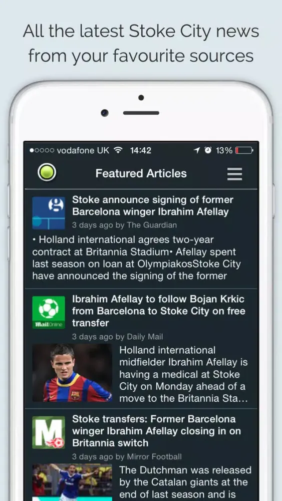 ภาพหน้าจอของ Sport RightNow - Stoke Edition